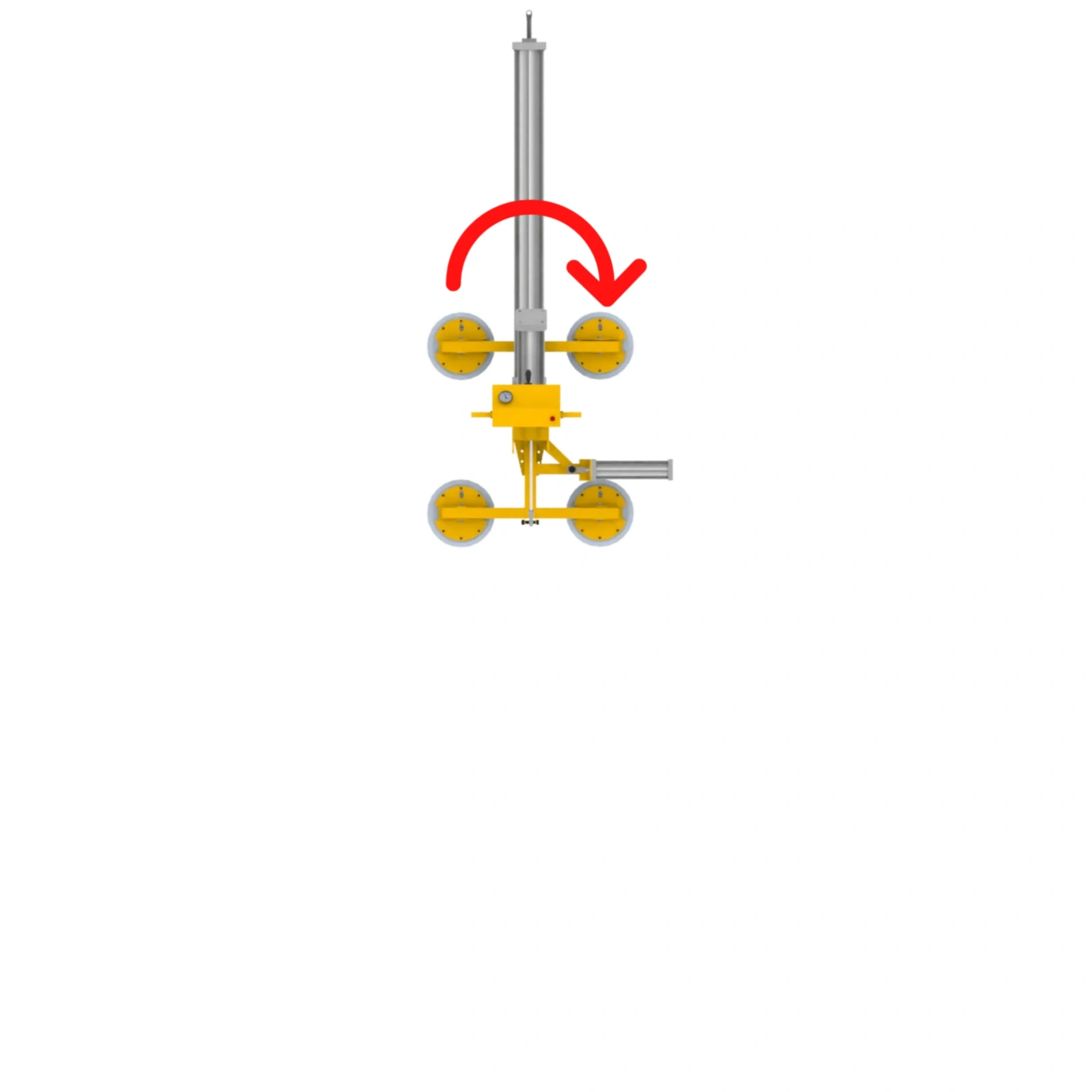 90 Degree Rotating Air Glass Hoist for controlled glass rotation
